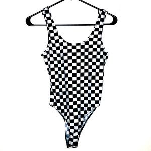 Forever 21 Checkered Bodysuit